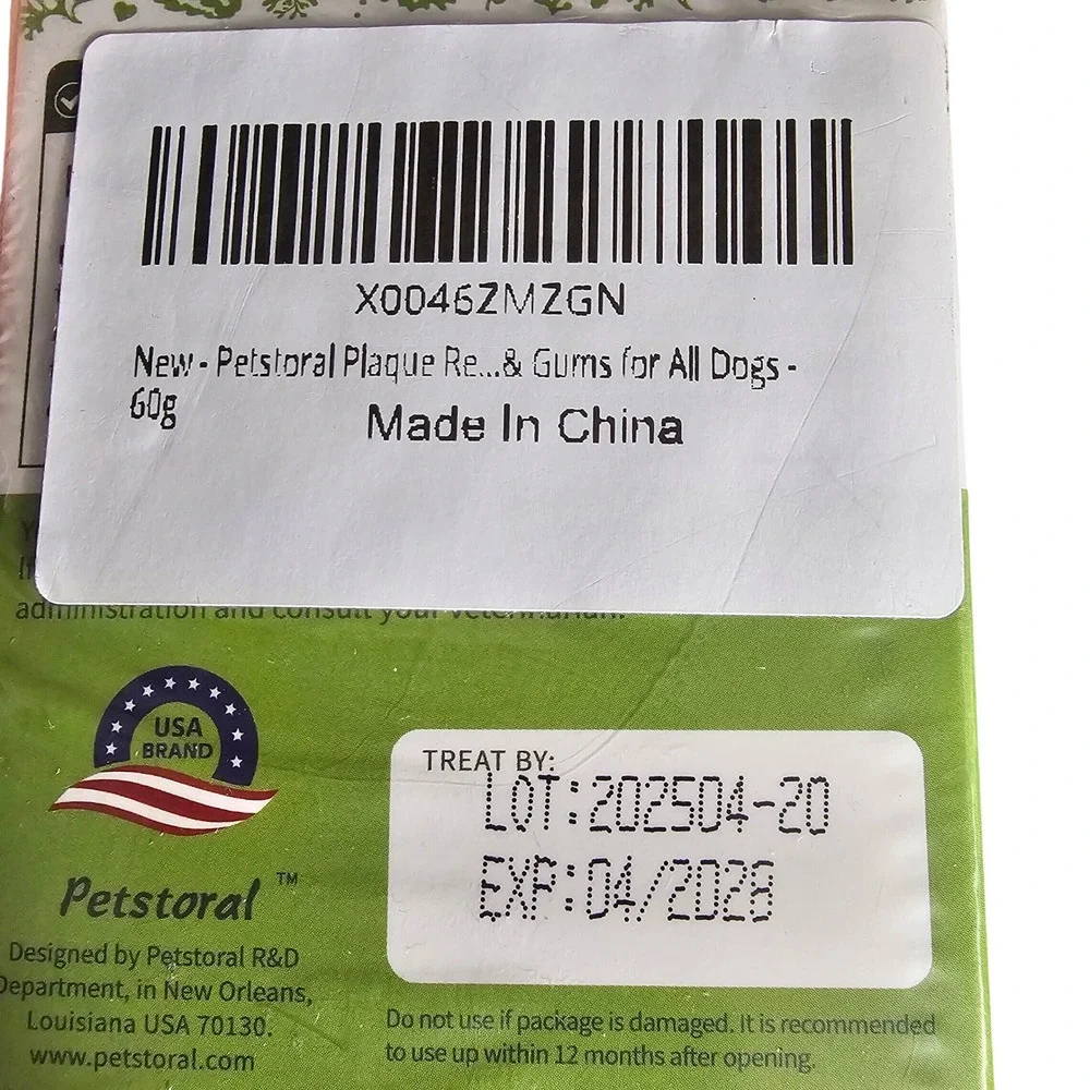 Petstoral Plaque Removal Dental Powder for Dogs Chicken Flavor 2.12oz 60g NEW